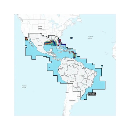 Garmin Navionics Vision+&trade; NVSA004L -Mexico, the Caribbean to Brazil - Inland &amp; Coastal Mar 010-C1285-00